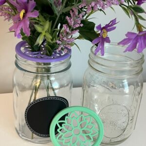 flower frog lid insert for mason jar and flower bouquet creation