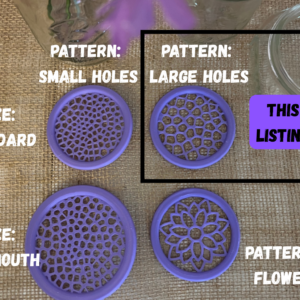 Mason Jar Lid Insert with Larger Holes